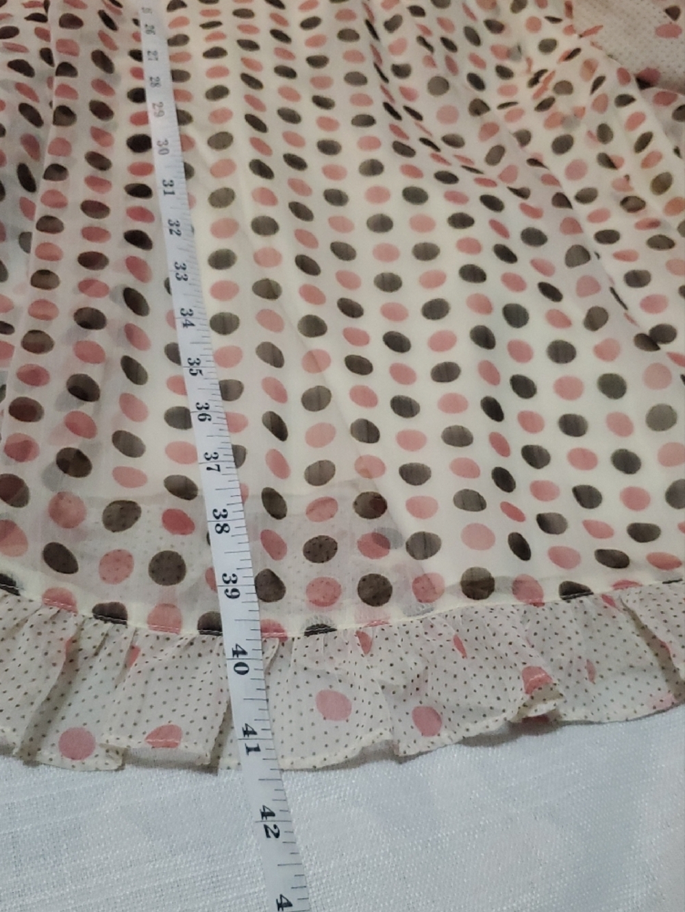 NWT Jonathan Martin Polka Dot Wrap Midi Dress Size 8 Cream Color Brown Pink Dot - Picture 12 of 12